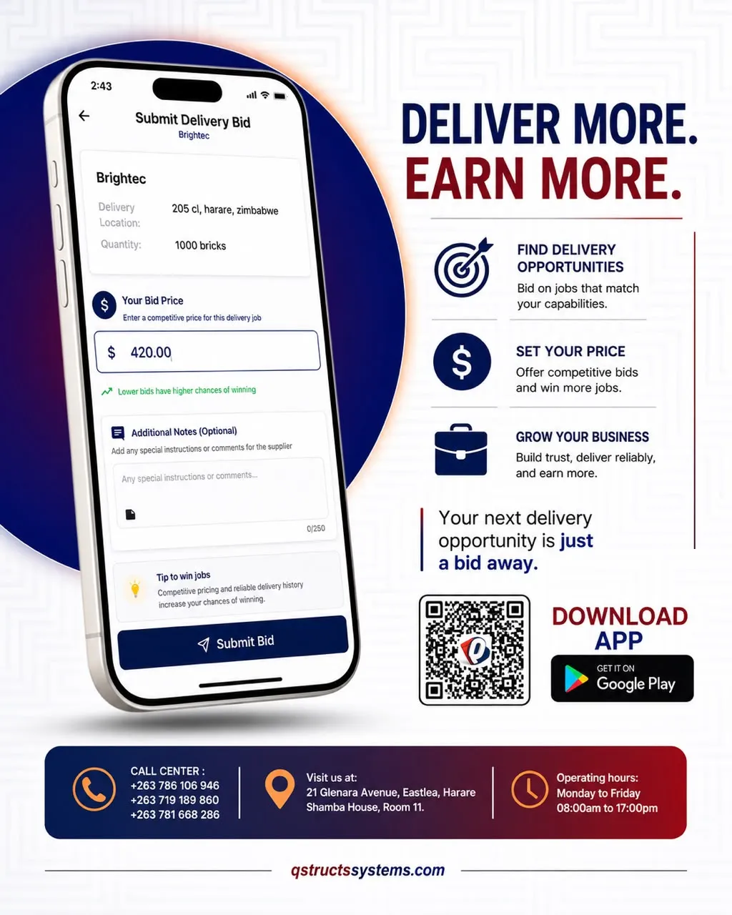 Delivery app flyer recruiting drivers