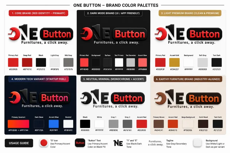 One Button furniture brand colour palettes