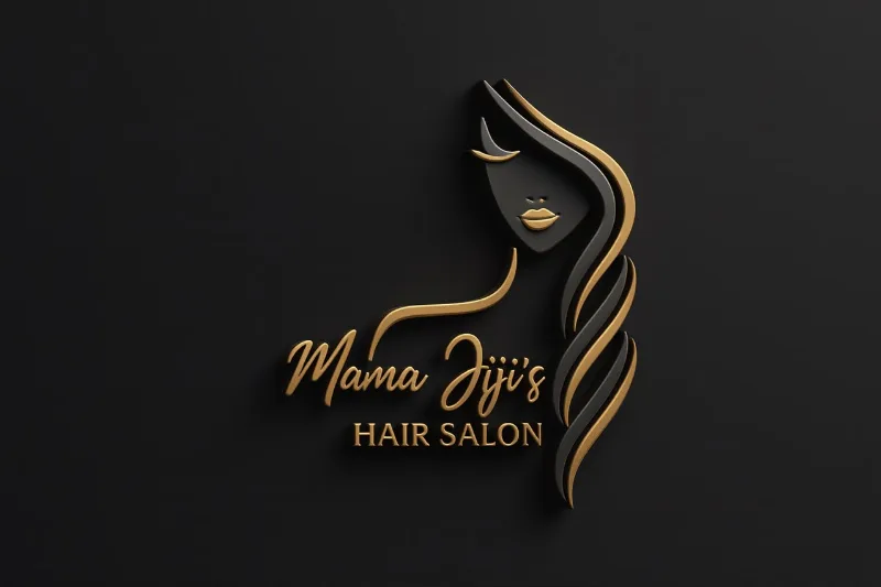 Mama Jiji's Hair Salon gold logo