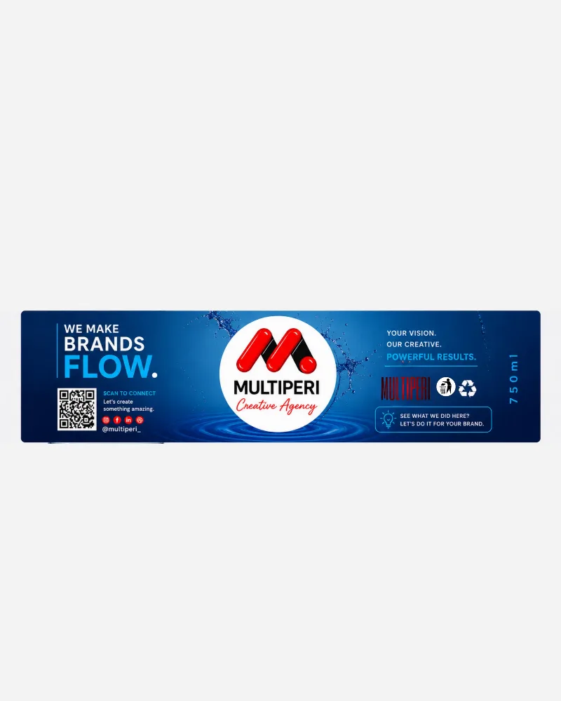 MultiPeri wrap-around bottle label artwork