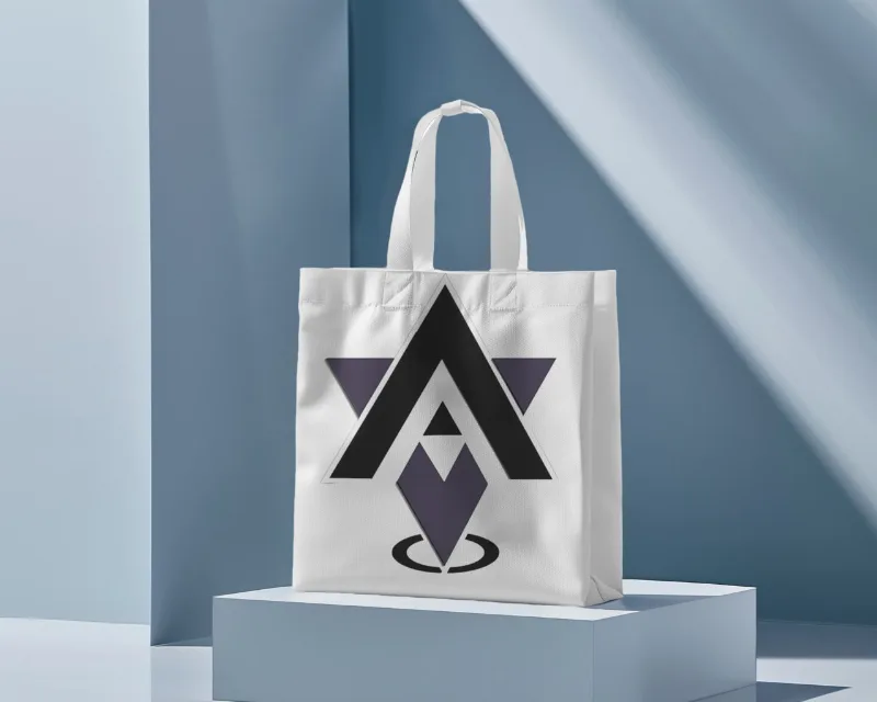 A monogram logo on a tote bag